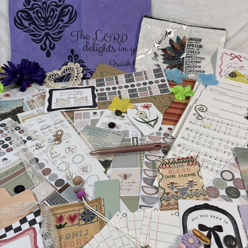 100+ Piece Faith Junk Journal Scrapbook Supply Set Ephemera Mixed Media